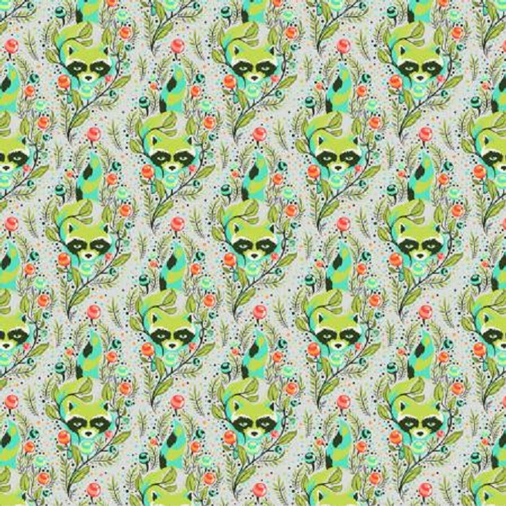 All Stars Raccoons Agave Tula Pink Cotton Quilting Fabric 1/2 YARD