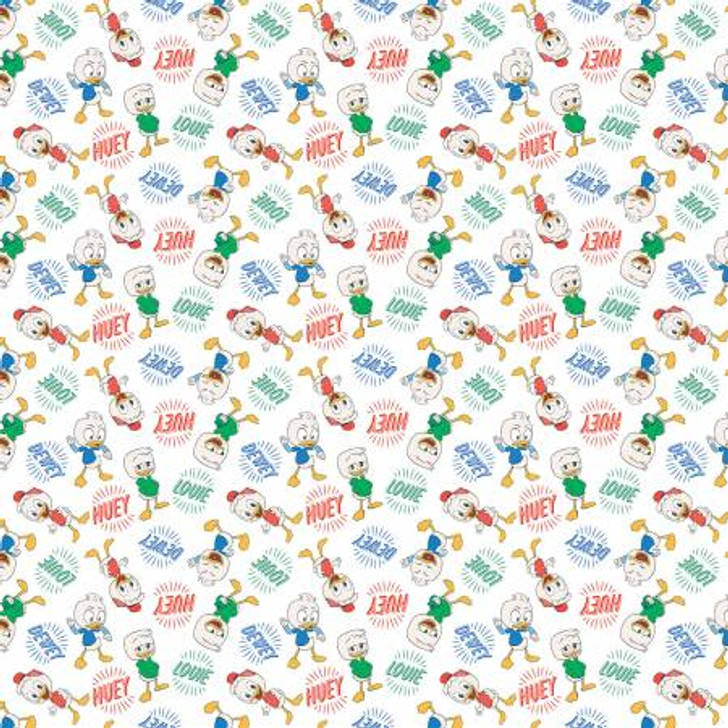 Disney Ducktales Huey Dewey and Louie Cotton Quilting Fabric 1/2 YARD