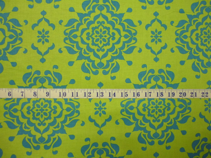 Riley Blake Splendor Large Damask Green Cotton Quilting Fabric 1/2 YARD