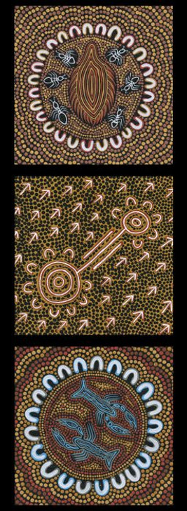 Ngurambang Aboriginal Art Blocks DV3622 Cotton Quilting Fabric Panel