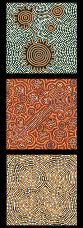 Ngurambang Aboriginal Art Blocks  DV3623 Cotton Quilting Fabric Panel