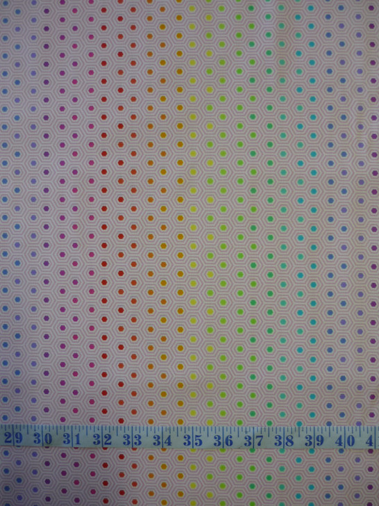 True Colours Hexy Rainbow Shell Tula Pink Cotton Quilting Fabric