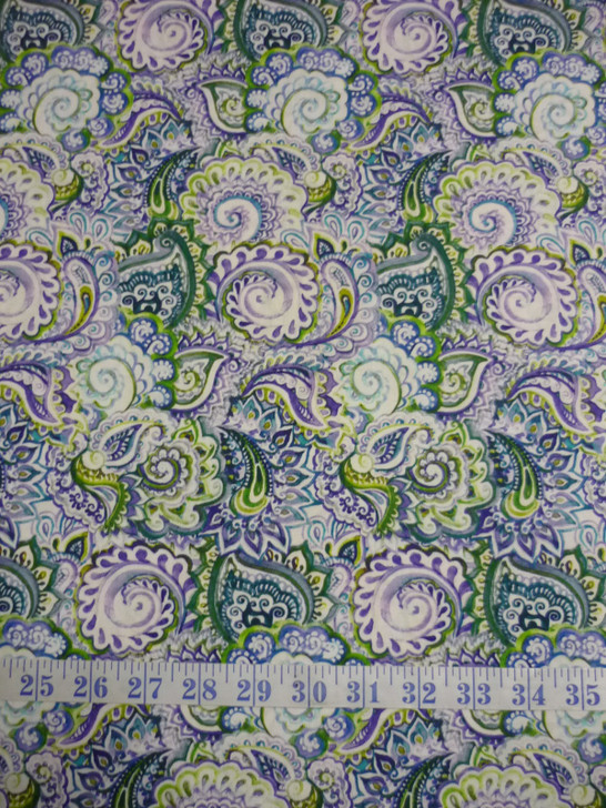 Leah Collection Paisley Floral Cotton Quilting Fabric