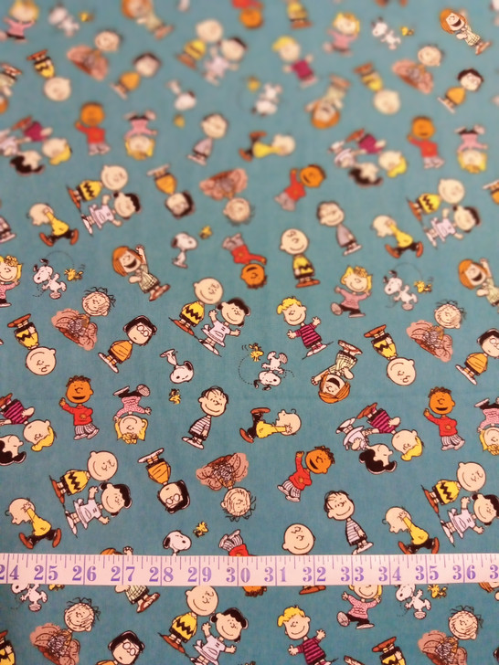 Peanuts Gangs All Here Toss Cotton Quilting Fabric