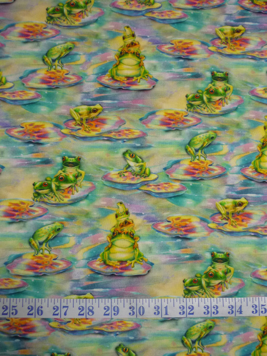 Wild Magic Frogs Cotton Quilting Fabric