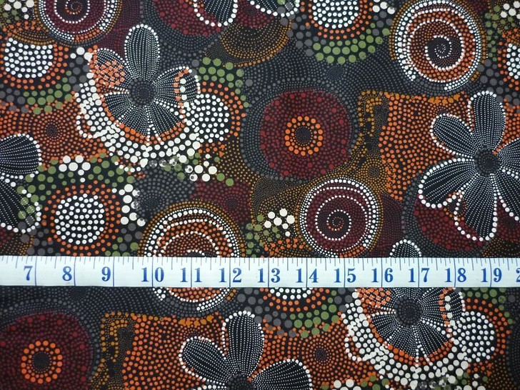 Aboriginal Australian Art Inspired Namoo Cotton Quilting Fabric 80 cms