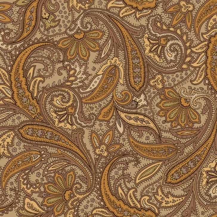 Hold your Horses Paisley Brown Cotton Quilting Fabric 55cms