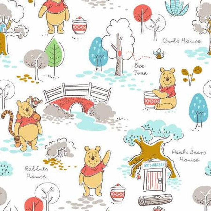 Disney Winnie the Pooh House Cotton Quilting Fabric