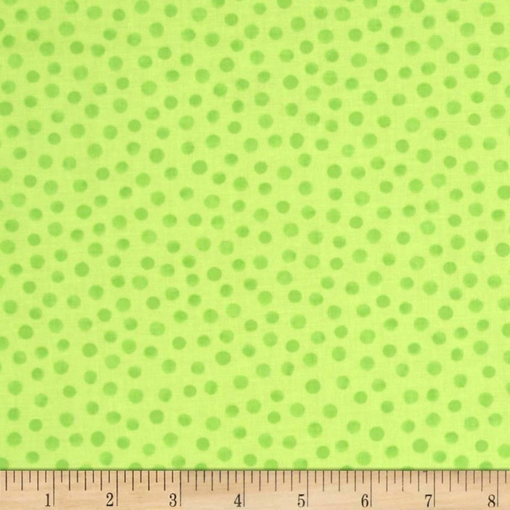 Susybee Lewes Balloons Mono Dots Green Cotton Quilting Fabric