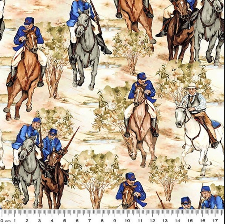 Australian Waltzing Matilda Squatter and Troopers Aussie Land  0207E Cotton Quilting Fabric