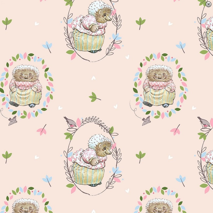 Peter Rabbit Mrs Tiggy Winkle Blush by Beatrix Potter Cotton Quilting Fabric