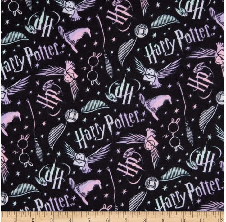 Harry Potter Tossed Elements Cotton FLANNEL Fabric