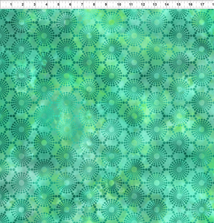 Elysian Circles Green  5JYN-2 Cotton Quilting Fabric