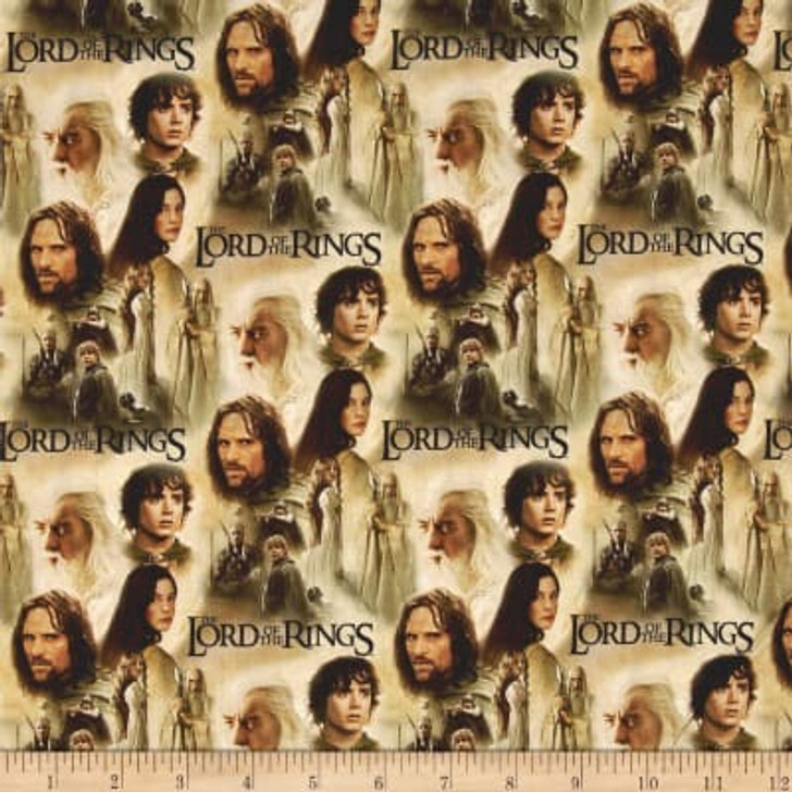 Lord of the Rings Two Towers Collage Multi Cotton Quilting Fabric 80cms