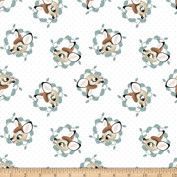 Disney Bambi Badges and Wreaths Cotton Quilting Fabric