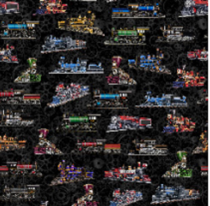 Locomotion Trains Black 28671-J Cotton Quilting Fabric