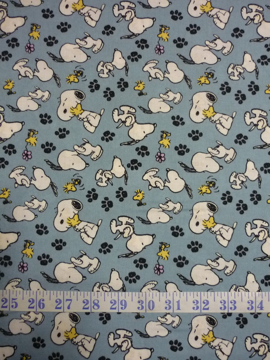 Peanuts Snoopy and Woodstock Cotton Quilting Fabric