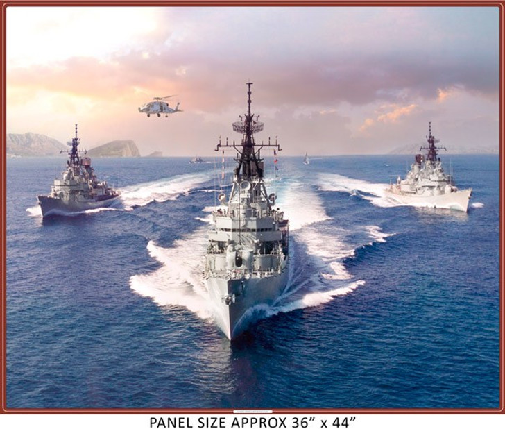 Navy Australia Remembrance 1088A Cotton Quilting Fabric Panel