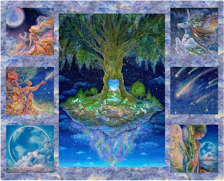 Celestial Journey Tree 17130-MLT Cotton Quilting Fabric Panel