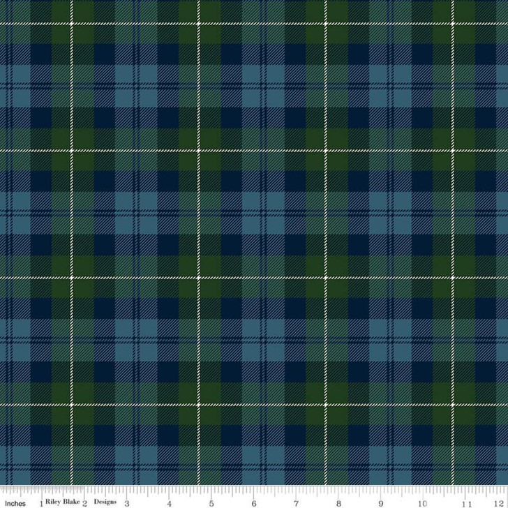 Buffalo Tartan Plaid THIN FLANNEL Green Cotton Quilting Fabric