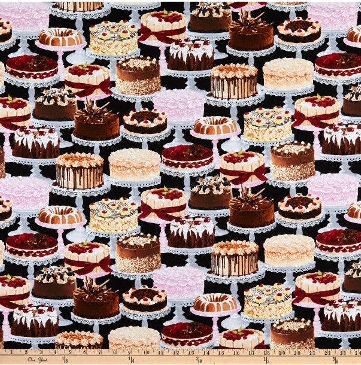 Chocolate Lover Sweet Tooth let Them Eat Cakes Cotton Quilting Fabric