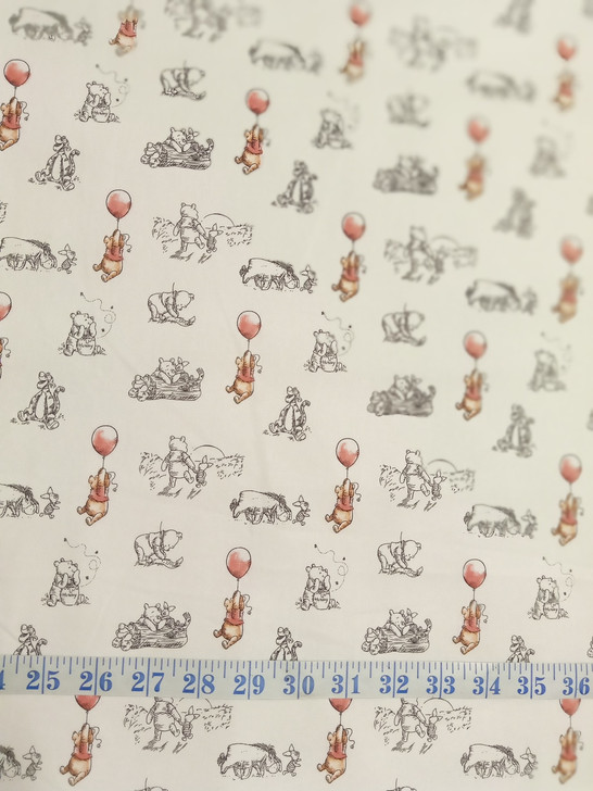 Disney Winnie the Pooh Sketch Cotton Quilting Fabric