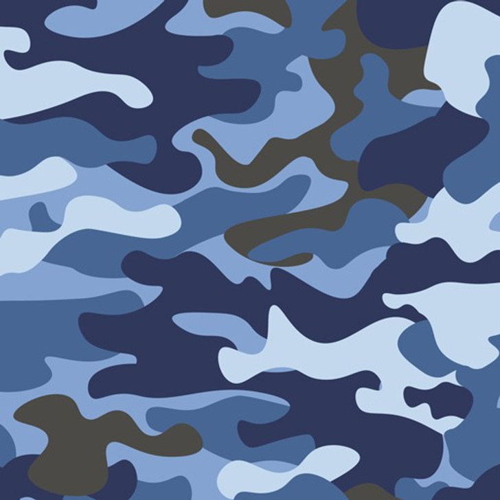 Air Force Centenary Camouflage Blue Cotton Quilting Fabric