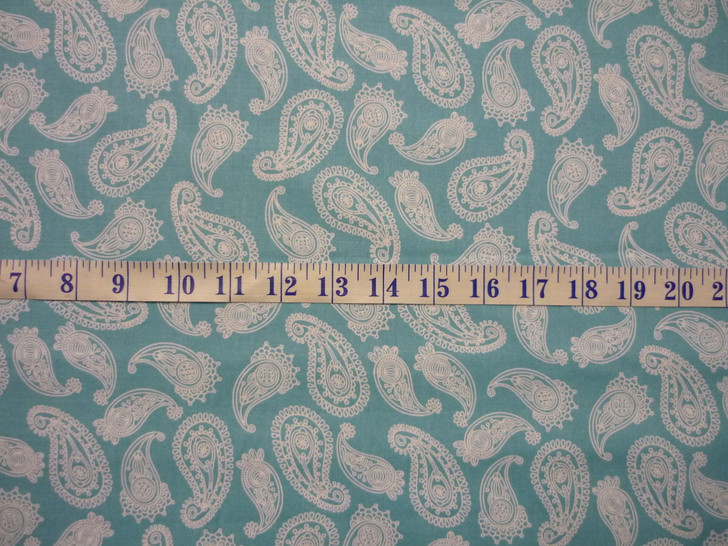 Paisley Light Blue Cotton Quilting Fabric