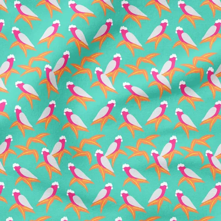 Aussie Friends Summer Pink & Grey Galahs DV5318 Cotton Quilting Fabric