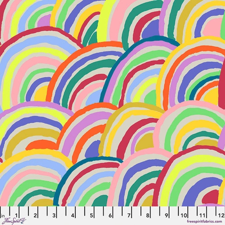 Kaffe Fassett Rainbows Grey PWGP190-GREY Cotton Quilting Fabric