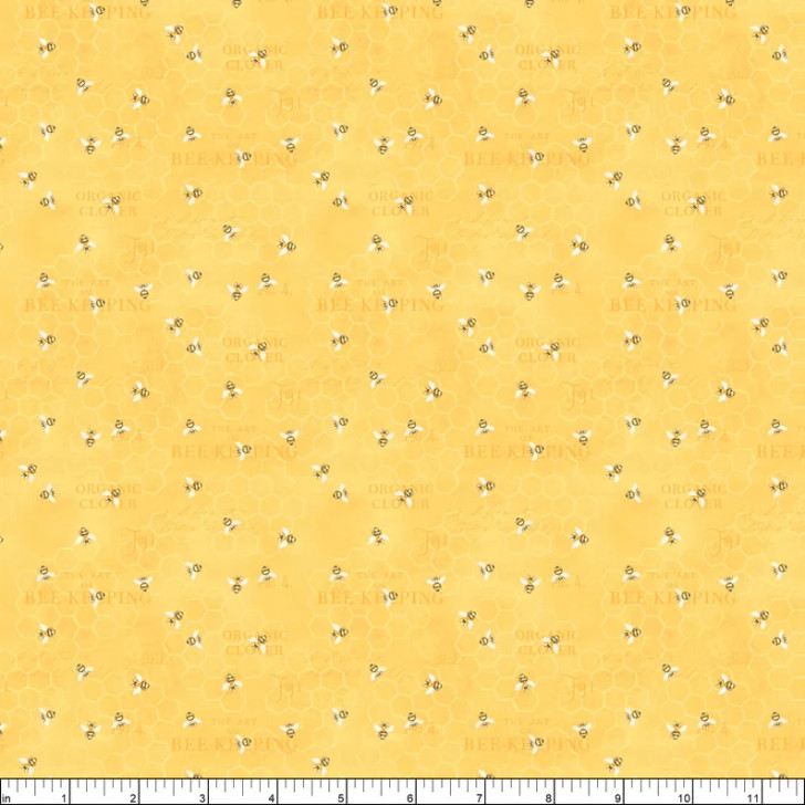 The Art of Beekeeping Bees Allover Yellow 27609-519 Cotton Quilting Fabric