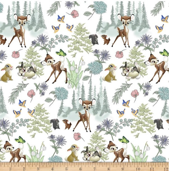 Disney Bambi and Friends Off White Cotton Quilting Fabric