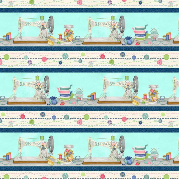 Sew Little Time Repeating Stripe 27614-413 Cotton Quilting Fabric