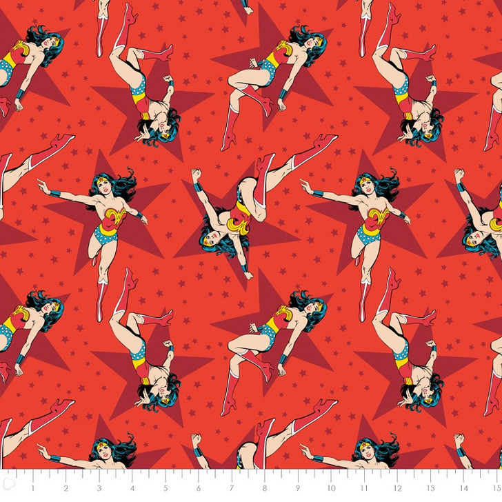 Wonder Woman Red DC Comics II Cotton Quilting Fabric 1/2 YARD