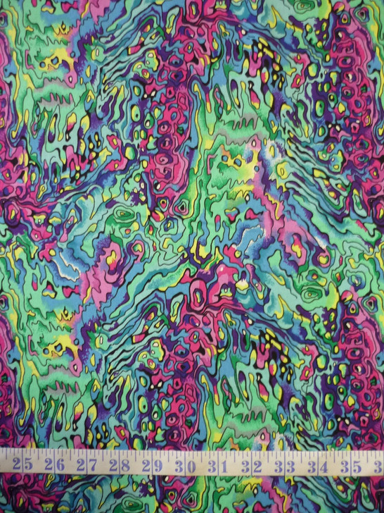 New Zealand Kiwi Crazy Paua Shell Cotton Quilting Fabric