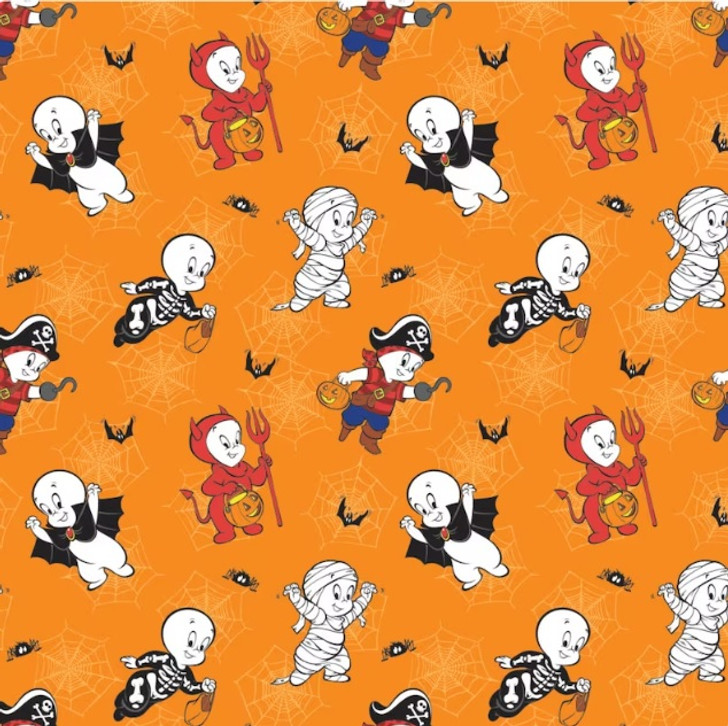 Character Halloween Casper the Friendly Ghost Cotton Quilting Fabric