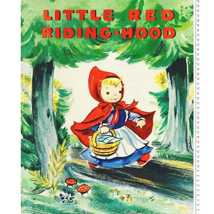 Vintage Storybook Little Red Riding Hood Cotton Quilting Fabric Panel