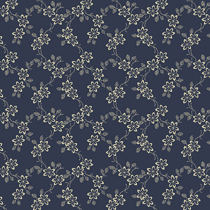 Down On the Farm Calico Floral Navy Background 9660-77 Cotton Quilting Fabric
