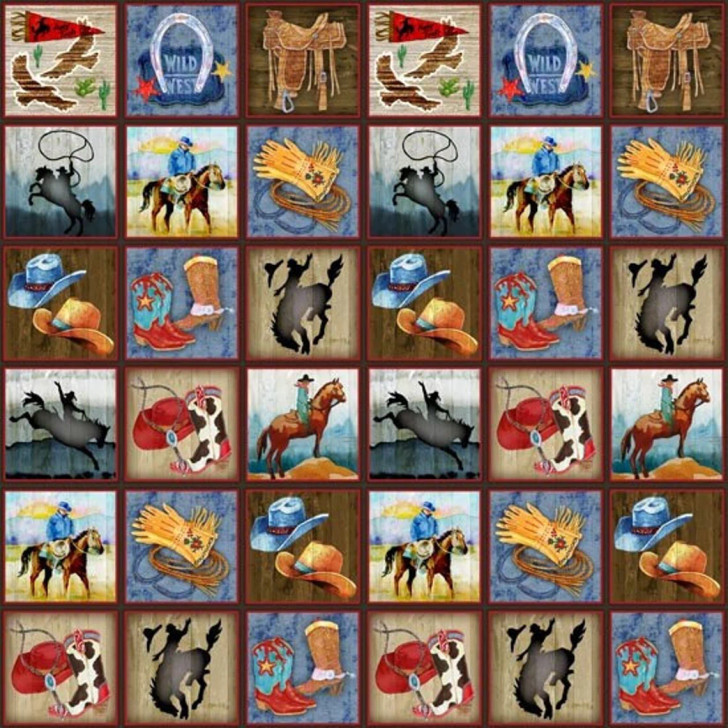 Sunset Rodeo Small Rodeo Blocks 9147 33 Cotton Quilting Fabric