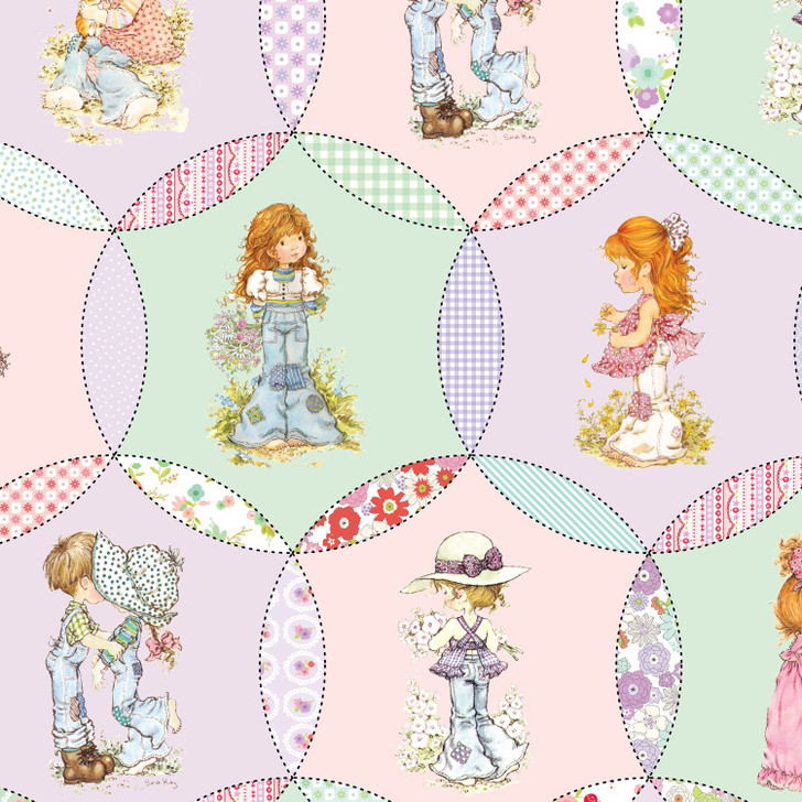 Sarah Kay With Love Characters Circles  DV5053 Cotton Quilting Fabric