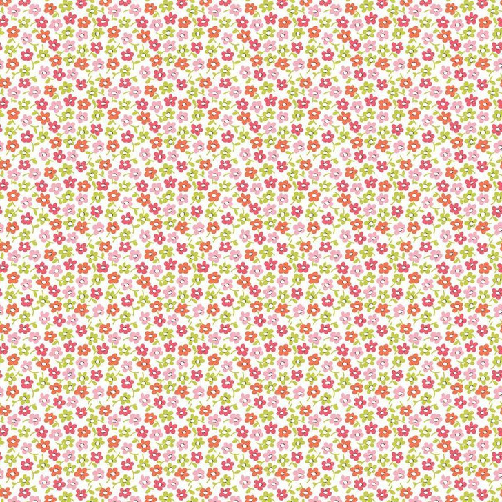 Sarah Kay With Love Ditsy Daisies Pink Red DV5065 Cotton Quilting Fabric