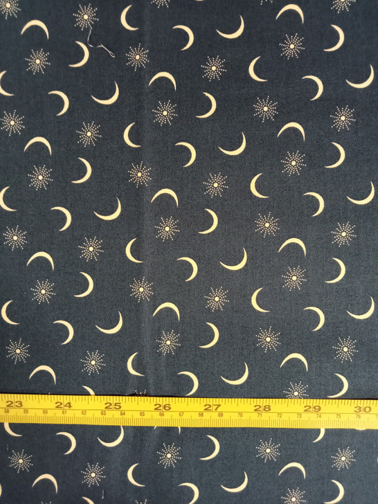 IQSC Birdsong Moon and Stars Blue Cotton Quilting Fabric