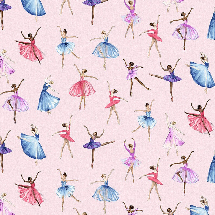 Prima Ballerina Tiny Dancers Pink 2746-22 Cotton Quilting Fabric