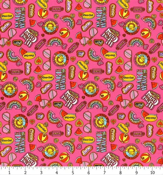 Malibu Barbie Icons Hot Pink C11724-HOTPINK Cotton Quilting Fabric