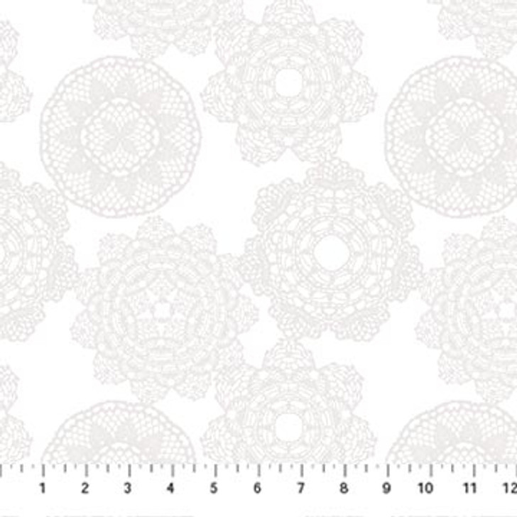 Tea for Two Doilies Pigment White Background 24902-10 Cotton Quilting Fabric