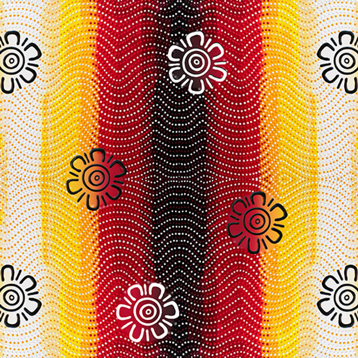 Aboriginal Art Spirit of the Bush 2 My Country-Kalkatungu Muu Cotton Quilting Fabric