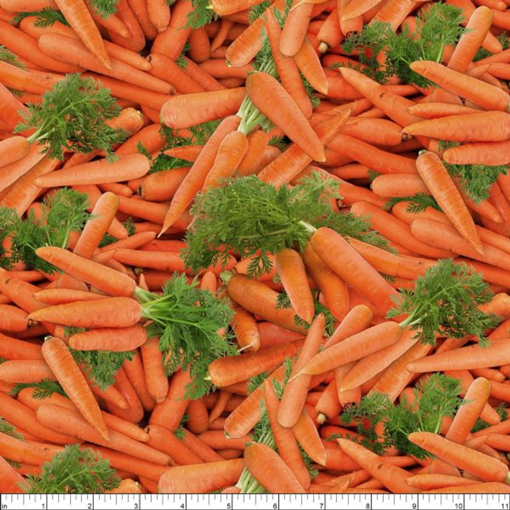 Carrots Food Festival 632E-ORANGE Cotton Quilting Fabric