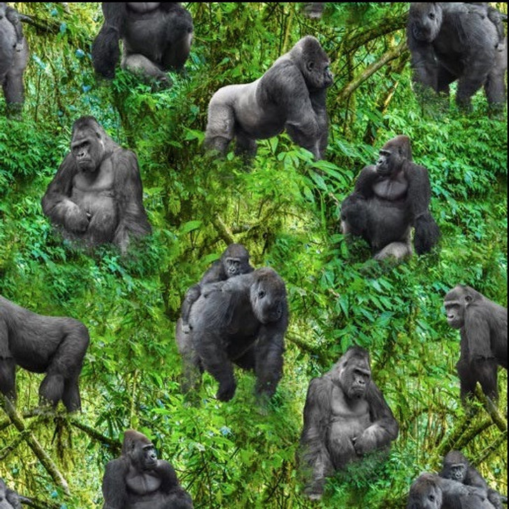 African Safari Gorilla Jungle 0223P Cotton Quilting Fabric