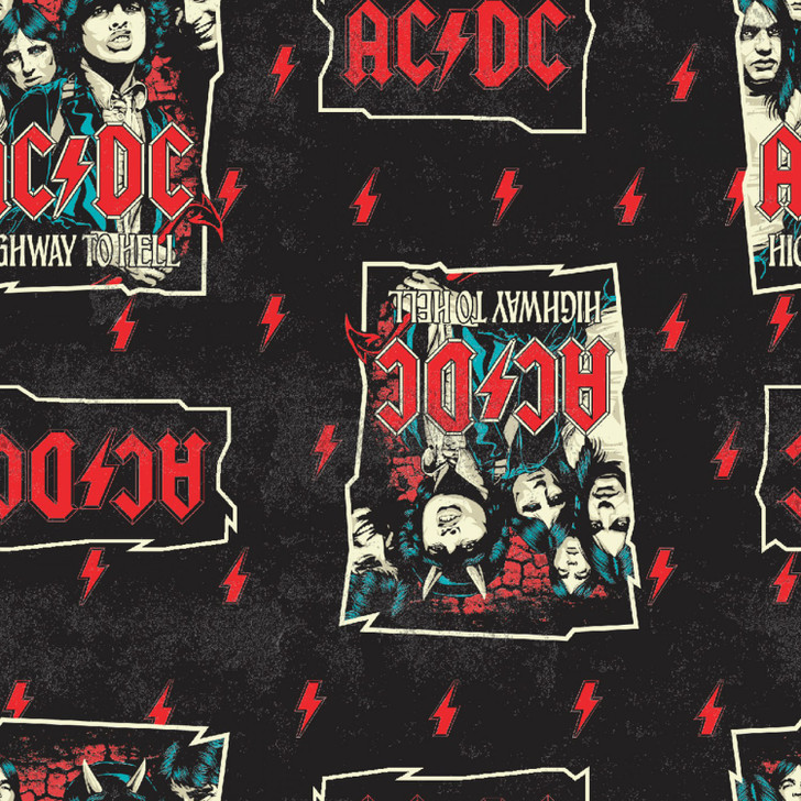 Rock Band ACDC Highway to Hell 71225461071 Cotton Quilting Fabric