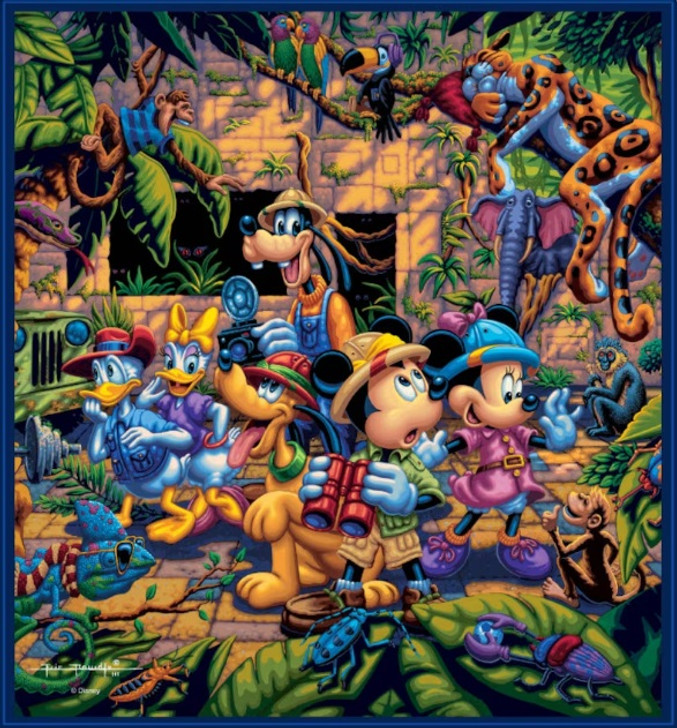 Disney Mickey Mouse and Friends Exploring the Jungle ED00071C1 Cotton Quilting Fabric Panel